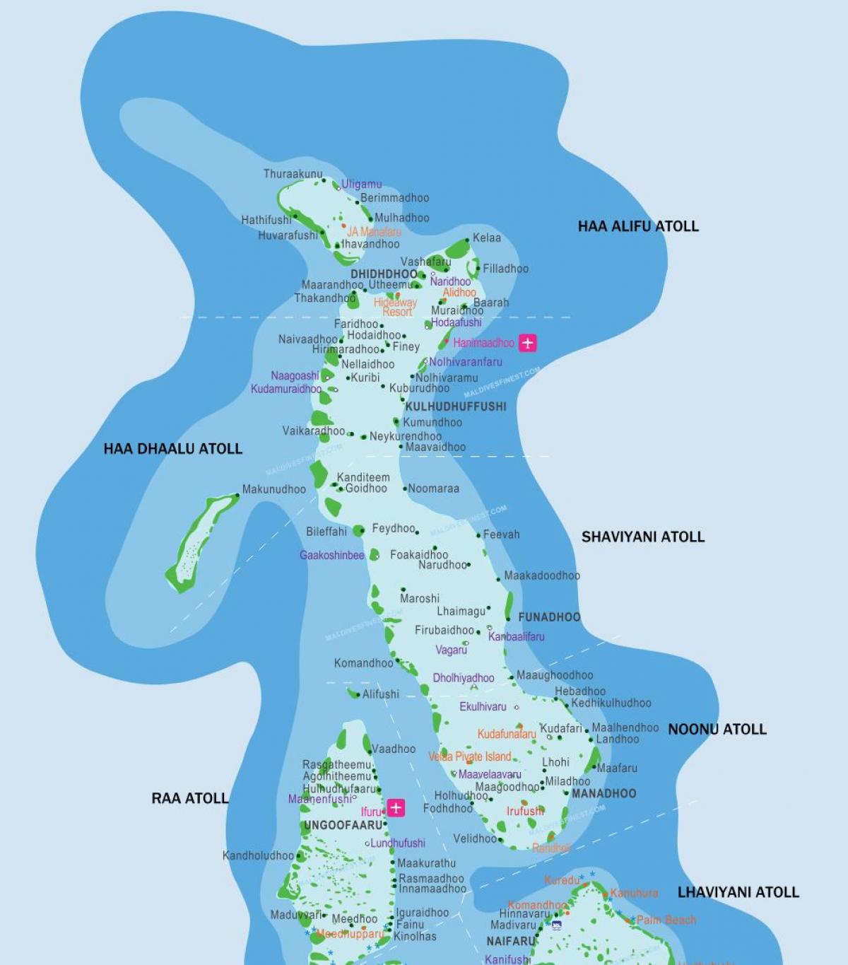 مالدیو تفریحی نقشه محل