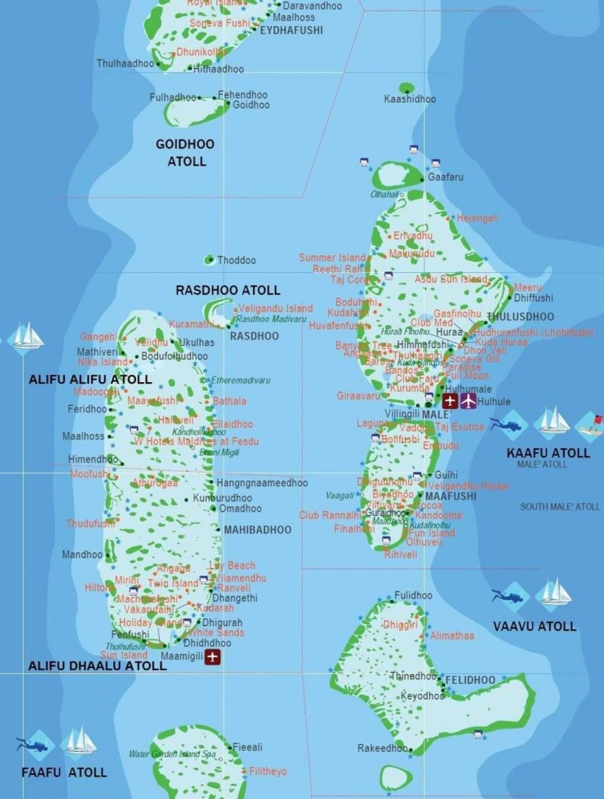 مالدیو کشور در نقشه جهان