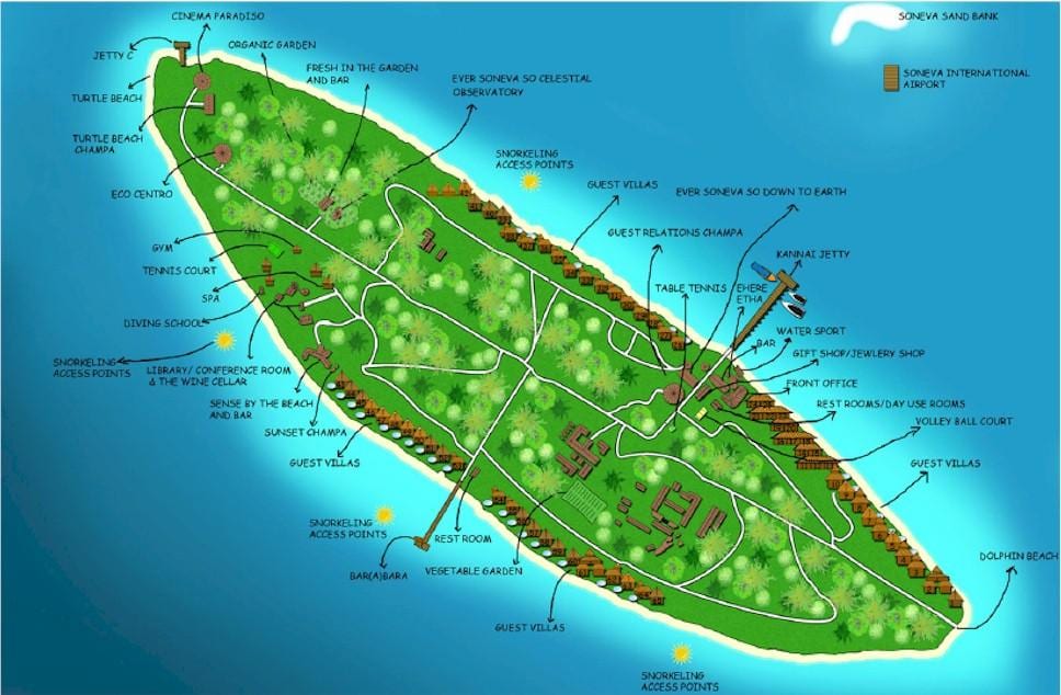 vaadhoo جزیره مالدیو نقشه