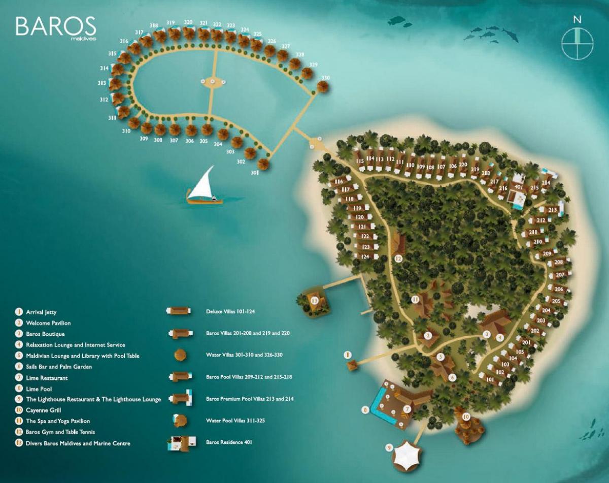 نقشه baros مالدیو