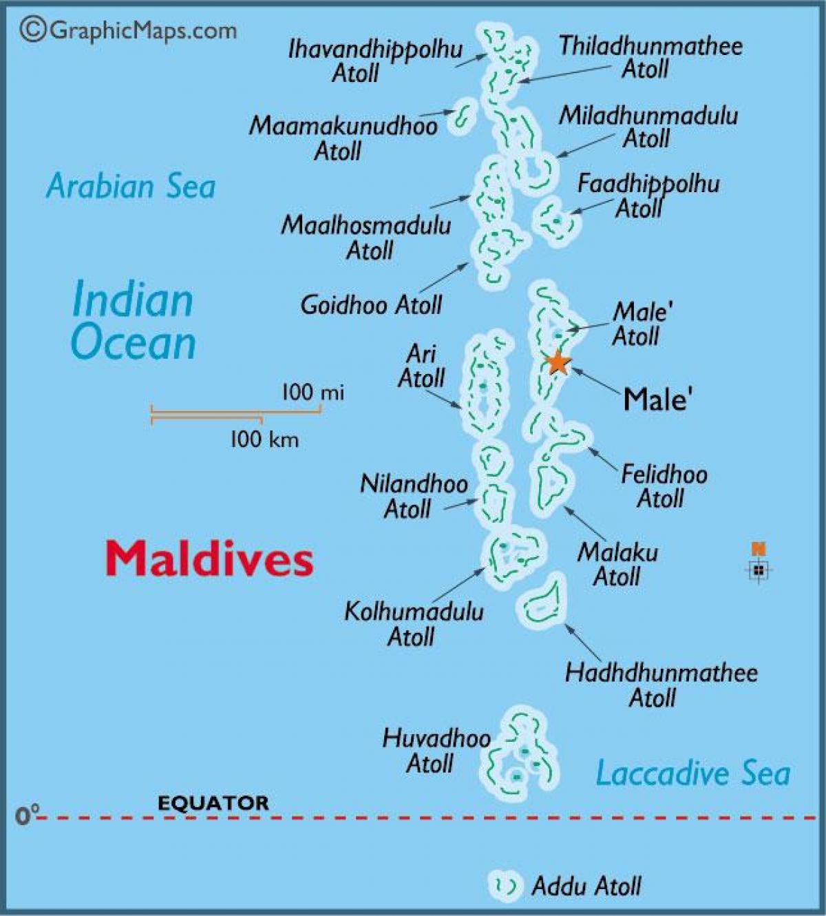 بع جزیره مرجانی مالدیو نقشه