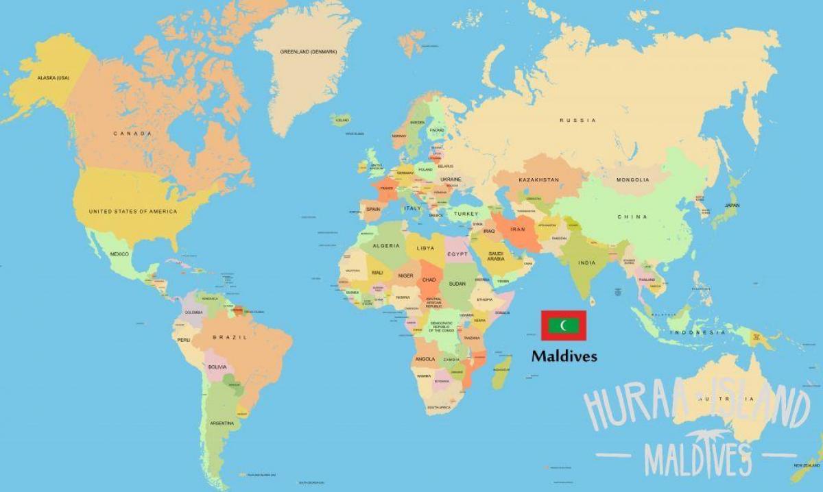 نشان می دهد مالدیو در نقشه جهان