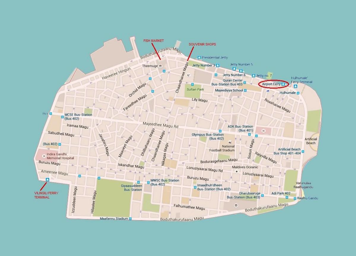 نقشه مرد شهر مالدیو